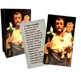 Westmon Works St Joseph Holy Card Bulk Pack with Intercession Prayer Made in the USA, Set of 25