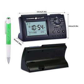 Anlising Islamic Azan Alarm Table Clock, Islamic Digital Clock, Muslim Azan Alarm Table Clock, Digital Muslim Prayer Alarm, Ramadan Gift Prayer Alarm Clock for All Prayers Qibla Direction(3006 Black)