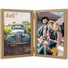 5x7 Picture Frames Double Hinged Wood Folding Photo Frames Vertical