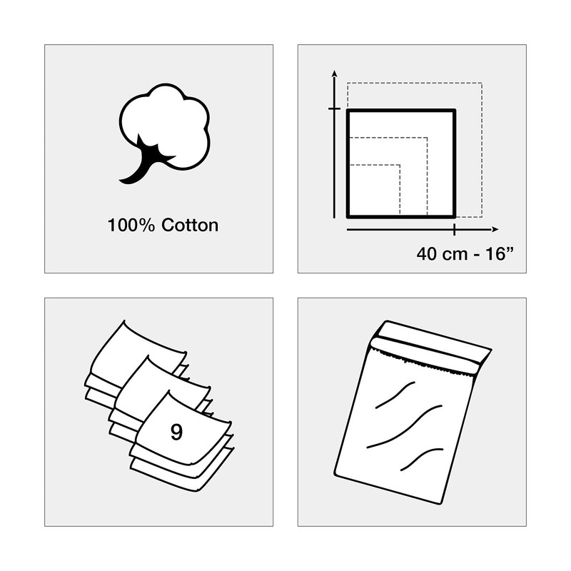 merrysquare Traditional Large Men's Handkerchiefs - Large Format 40 cm