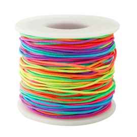 FQTANJU 1mm Rainbow Stretchy Bracelet String, 164 Feet Sturdy Elastic String Elastic Cord for Jewelry Making, Necklaces, Beading and Crafts