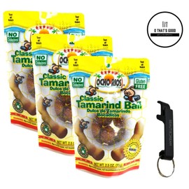 Ocho Rios Tamarind Ball Candy 2.5oz Pack of 3 with Keychain Bottle Opener in Sealed O Datz Good Packaging