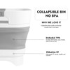 Collapsible Dish Basin 2.4Gal/9L, Foldable Sink with Drain Plug &