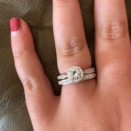 SHELOVES 925 Sterling Silver Bridal Rings Set Wedding Rings Set for Women Round AAAAA Cubic Zirconia Engagement Rings Size Y