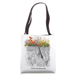 Skin Anatomy with Flowers Skincare Dermatology Tote Bag