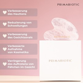 PRIMABIOTIC Gua Sha Stone - Face Massager Against Wrinkles - Guasha Made of Rose Quartz - Skin Care - Beauty Products - Massage Tool Skin Care - Anti Ageing