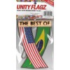 Rear view mirror car flags Brazil and USA Brazilian unity