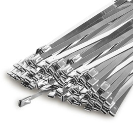 STARVAST 200 Pack Stainless Steel Metal Zip Ties, 11.8 Inch Multi-Purpose Metal Zip Ties Heavy Duty for Outdoor & High Temperature Uses, Durable Metal Wire Ties for Machinery Vehicles Pipes Fence