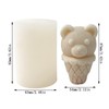 Cestony 3D Ice Cream Bear Candle Silicone Molds for Making