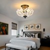 HuixuTe Modern Semi Flush Mount Ceiling Light, 3-Light Black Close