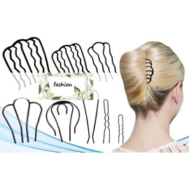 8-Piece Side Combs, U Pins, French Twist Combs, Hair Forks, Pins & Sticks for Updos & Vintage Styles, Hair Accessories for Women