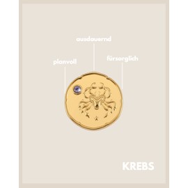 GD GOOD.designs EST. 2015 Zodiac Sign Necklace Gold with Birthstone for Women - 18K Gold-Plated Necklace with Zodiac Pendant, Stainless Steel, Zircon