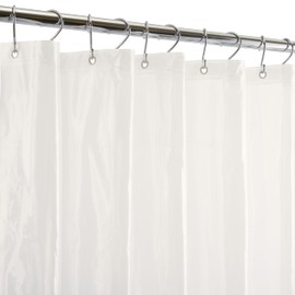 Bath Bliss PEVA Hotel Weight Peek-A-Boo Shower Curtain Liner | 7G | 70"x 72" | Stainless Steel Grommets |Frost
