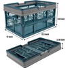 VALESKA 17" Plastic Milk Crate (Deepblue),33L Collapsible Crates for Storage,