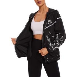 LAZAWG Women Rain Jacket Lightweight Waterproof Hooded Raincoat Windbreaker for Outdoor