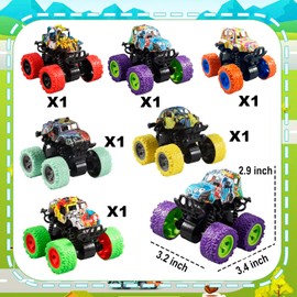 SJOAUET Monster Truck Toys for Boys Age 4-7, Friction Powered Push and Go Car Toys, Inertia Vehicle Set, Pull Back Cars, Party Favors Classroom Prizes for Kids Boys Girls Birthday Gift