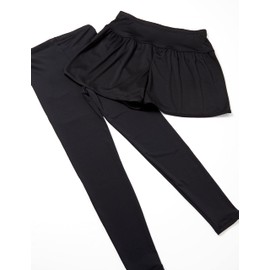 Fila Women's Beach Cover Up Set, Amphibious Culottes with Leggings, 2 Pieces, BK