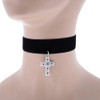 Zac's Alter Ego Vintage Velvet Choker/Necklace with Black Stone Cross