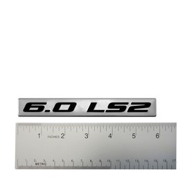 ERPART 6.0 LS2 Black on Silver Highly Polished Real Aluminum Emblems (Pack of 2)