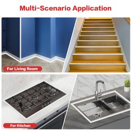 TATUNER TATUNER Dichtungsband Selbstklebend - Wasserdichtes PVC Silikonband fr Badewanne, Dusche, Kche, Toiletten und Bad, Professionelles Abdichtungsband, 4M x 3,8cm, Wei?