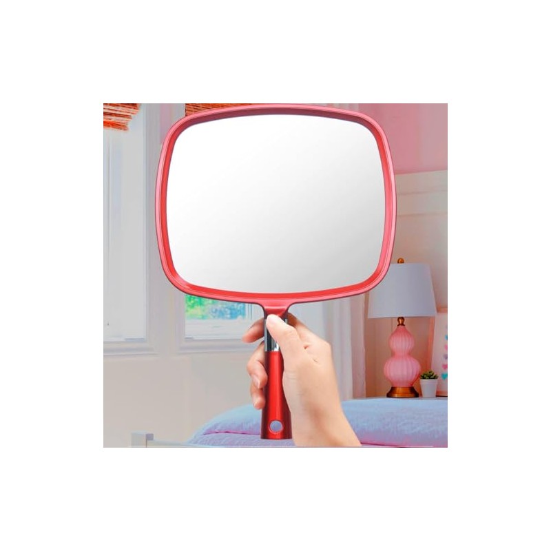 Mirrorvana Espejo de Mano Grande y cómodo con asa, Modelo
