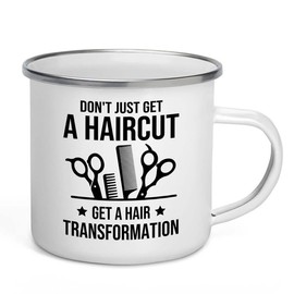 Flairy Land Hair Stylist Camper Mug 12oz - Get a Hair-transformation - Hair Stylist Gift Beautician Hairdresser Salon Barber Hairdo Cosmetoloist Scissors Blower