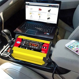 300W Sine Waves Power Inverter 12V to 110V/220V Converter with Dual USB Port and LED Display, BT Speaker Car Inverter