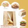 50PCS Bread Bag Kraft Paper Transparent Window Baked Food Packaging
