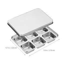 Alipis Stainless Steel Ice Cube Mold - 6 Slot Metal Ice Trays for Freezer, Space-Saving Cube Maker for Drinks, Fruit, Pudding, Home Use