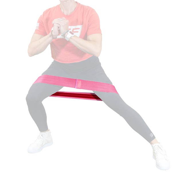 Serious Steel Fitness Hip and Glute Activation Band | Squat & Deadlift Warm-up Band for HIPS and Glutes (Pink (Non-Slip - 13" Medium))