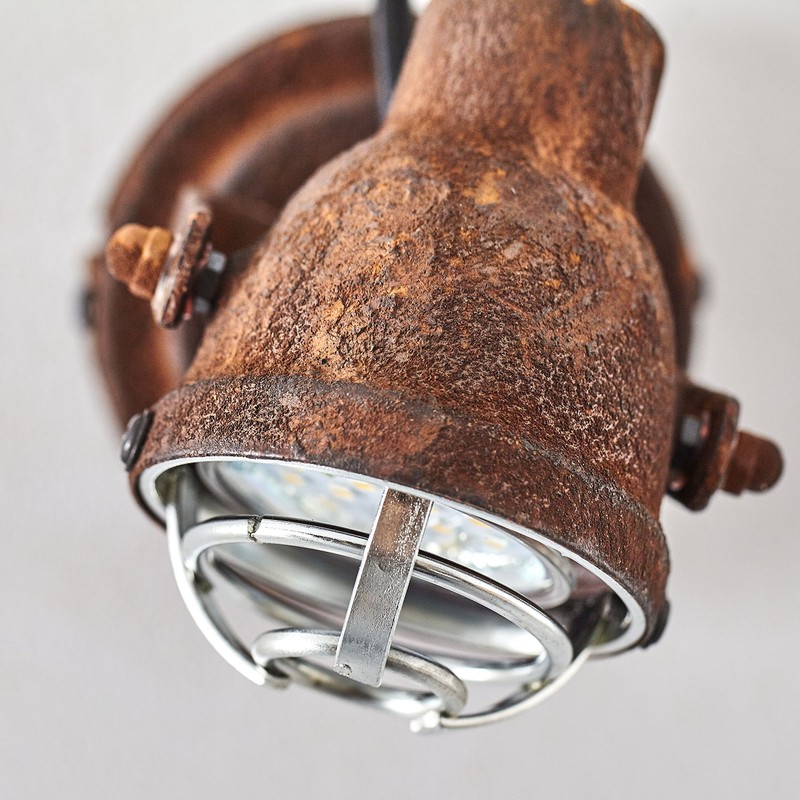 Lightbox Industrial Wall Spotlight in Vintage Look with Pivoting Head