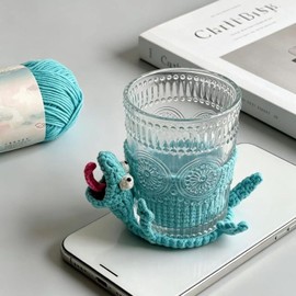 Posavasos de tortuga de ganchillo divertido, tapete de taza de animal 3D, tapete de taza Amigurumi hecho a mano para protección de escritorio y mesa, posavasos para aliviar el estrés, para amantes de