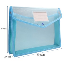 A4 Plastic Wallets with Popper, STARVAST 5 Pack A4 Plastic Envelope Wallet Folders, Waterproof Document Wallets File Folders with Pocket | Blue, Green, Black, Red, Yellow