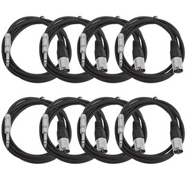 SEISMIC AUDIO - SATRXL-M6-8 Pack of Black 6' XLR Male to 1/4" TRS Patch Cables