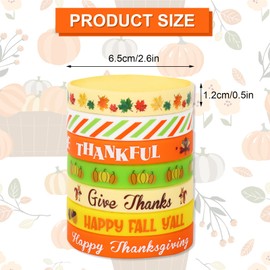 AnyDesign 35Pcs Thanksgiving Fall Rubber Bracelet Party Favors Colorful Waterproof Silicone Wristband Autumn Pattern Silicone Bracelets for Thanksgiving Fall Harvest Party Supplies Goodie Bag Filler