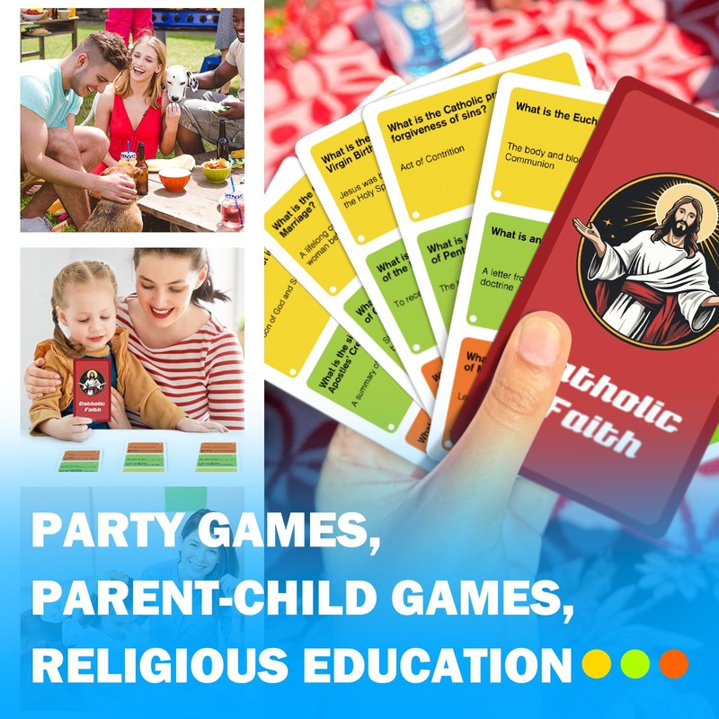 ZZBUY Catholic Bible Trivia Game Cards, Catholic Faith Game for