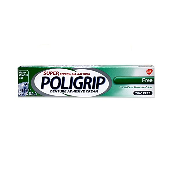 SUPER POLIGRIP Denture Adhesive Cream Original 2.40 oz ( Pack of 18)