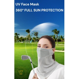 Cooling Balaclava Face Mask UPF 50 Sun Protection Breathable Neck Gaiter Golf Hiking Running Cycling Outdoor Sports, Black
