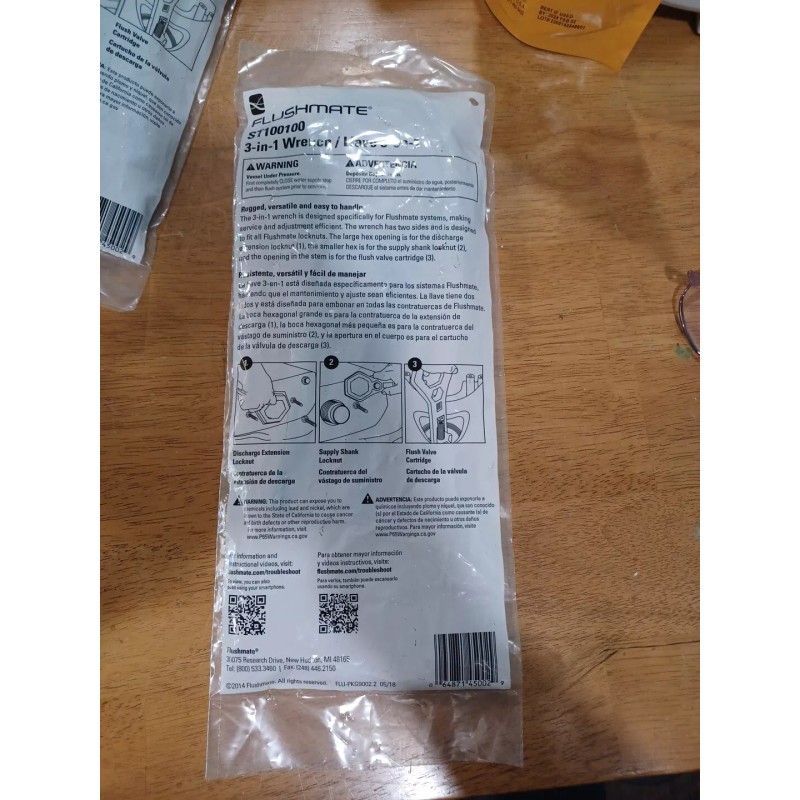 flushmate Sloan Flushmate ST100100 Flush Valve Cartridge Wrench - 3-in-1