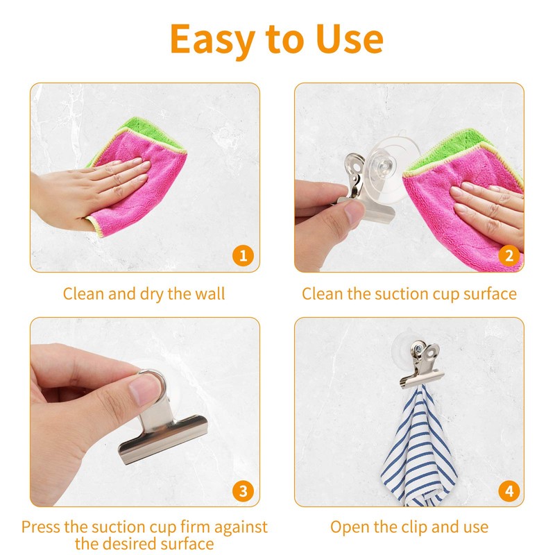 OOTSR 8-Piece Suction Cup Clip, Round Suction Cup Holder Made