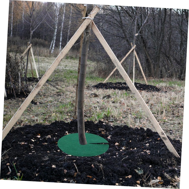 Kisangel 10pcs Grass Cloth Non-Woven Tree Mulch Shield Tree Root