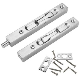 Prmape Pack of 2 Door Bolt 304 Concealed Door Bolt Stainless Steel 15 cm Concealed Door Lock Birthstet Stainless Steel Latch Lock for French Doors, Composite Doors, Wooden Doors