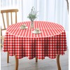 SietDESEO 2 Pack Red Gingham Tablecloth Round 84 x 84