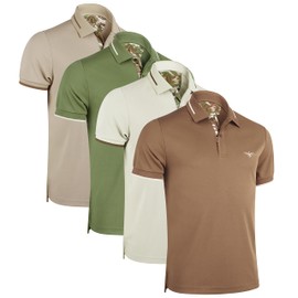 Albert Morris Mens Striped Short Sleeve Polo Shirts 4 Pack - Regular Fit - Multicolor - Valor Striped - Large