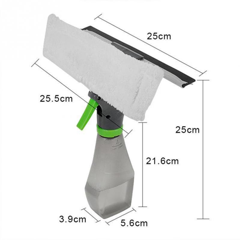 3 in 1 Window Squeegee with Microfiber Scrubber Water Spray