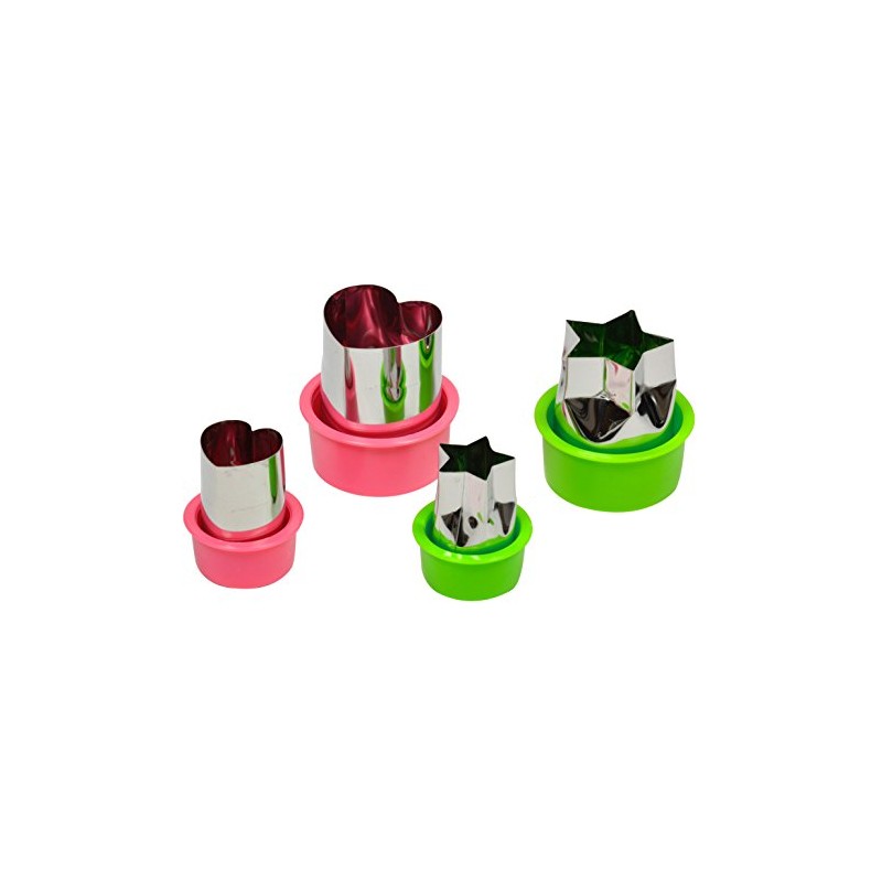 Pearl Metal C-3902 Die Cutter, Heart, Star, Large, Small Set,