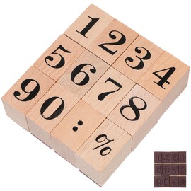 Toyvian 12 Pieces Number Stamps 0-9 Wooden Rubber Stamps DIY Number Stamp Set for DIY Craft, Diary Wood Rubber Stamp