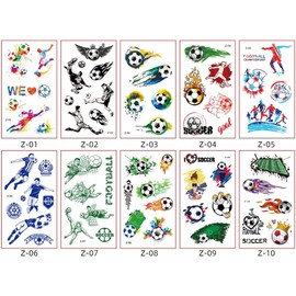 10 hojas de calcomanías de fútbol, calcomanías de fútbol impermeables para niños, paquete de calcomanías de vinilo para botellas de agua, regalos de fútbol para los amantes del fútbol, recuerdos de fiesta de fútbol, decoraciones de fútbol