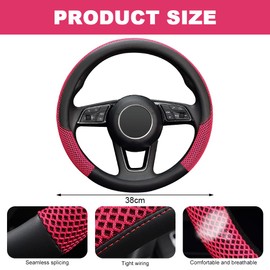 GmeDhc Steering Wheel Cover, Car Steering Wheel Cover, Universal Steering Wheel Cover, 37-39 cm, Non-Slip Breathable Steering Wheel Cover for Car Accessories