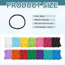 MECCANIXITY 50 Pcs Potholder Loom Refill Loops, Elastic Potholder Weaving Refill Loops Knitting Kit Supplies in Rainbow Colors for Girls Beginners DIY Crafts 7" Weaving Loom, Black